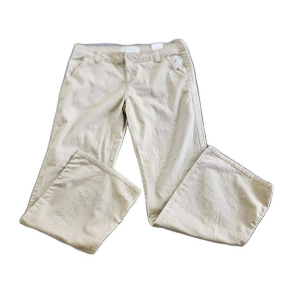 Aeropostale Pants Womens 13/14R Beige Cotton Pockets Flared Stretch Y2K Grunge - Picture 9 of 16